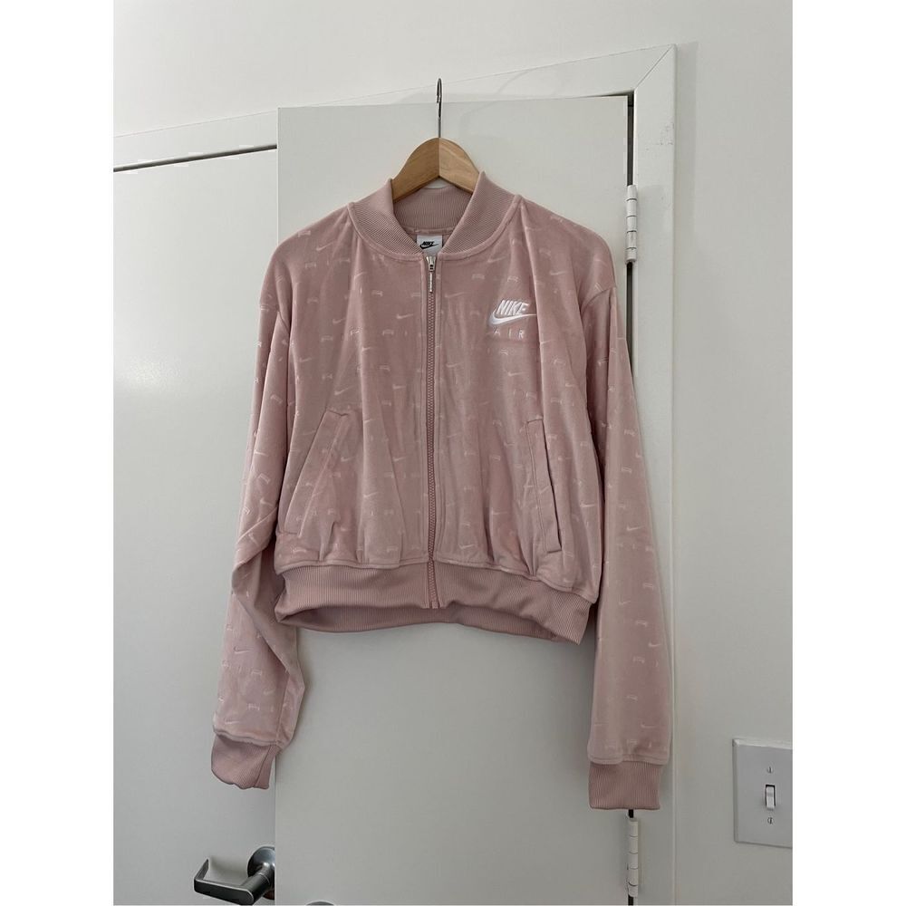 NWT Nike Air Women’s Velour Jacket Pink Oxford/White Size XS(DD5449-601)MSRP$100